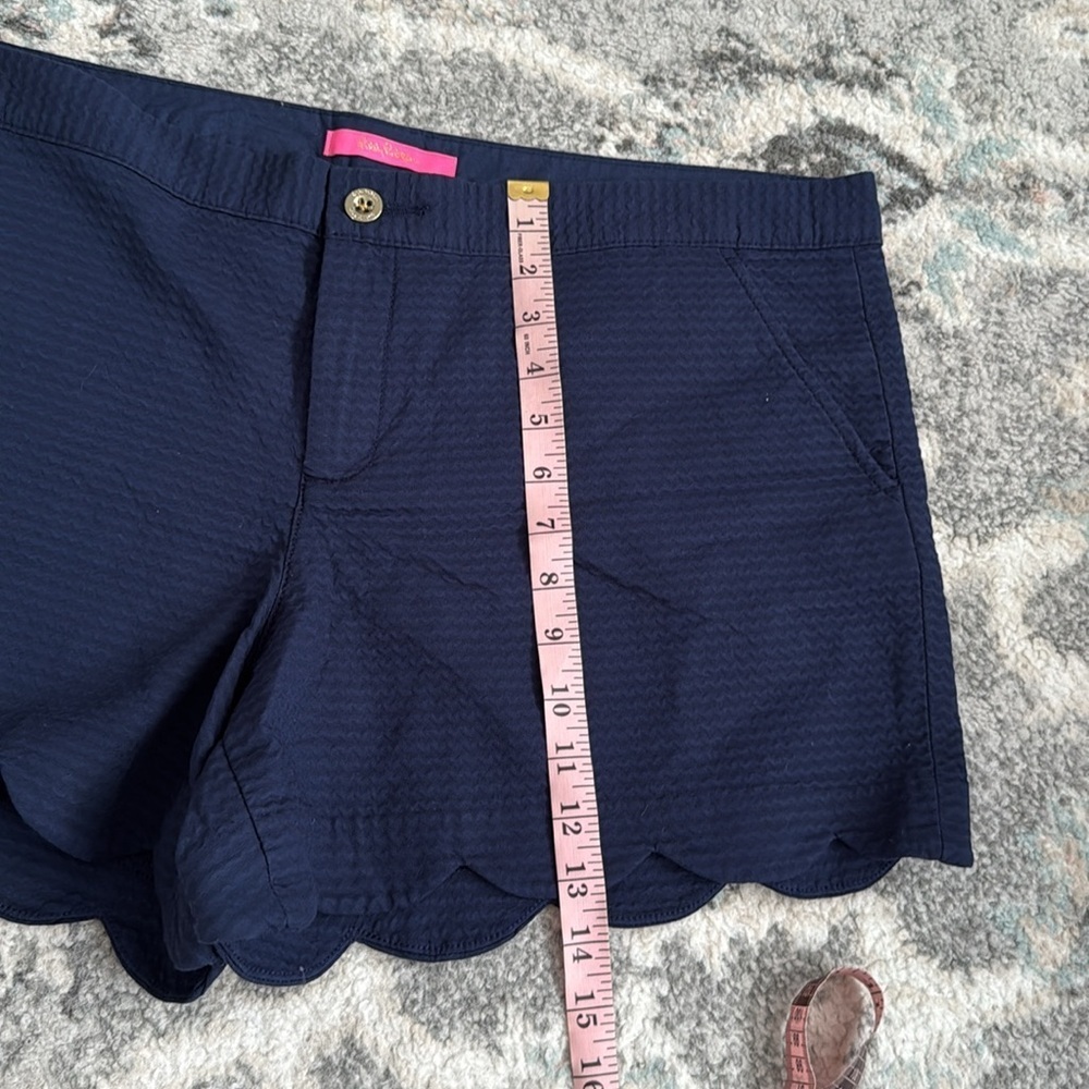 Lilly Pulitzer Buttercup Scallop Hem Navy Shorts - Picture 10 of 11